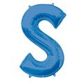 Anagram 35 in. Letter S Shape Foil Balloon Blue 86465